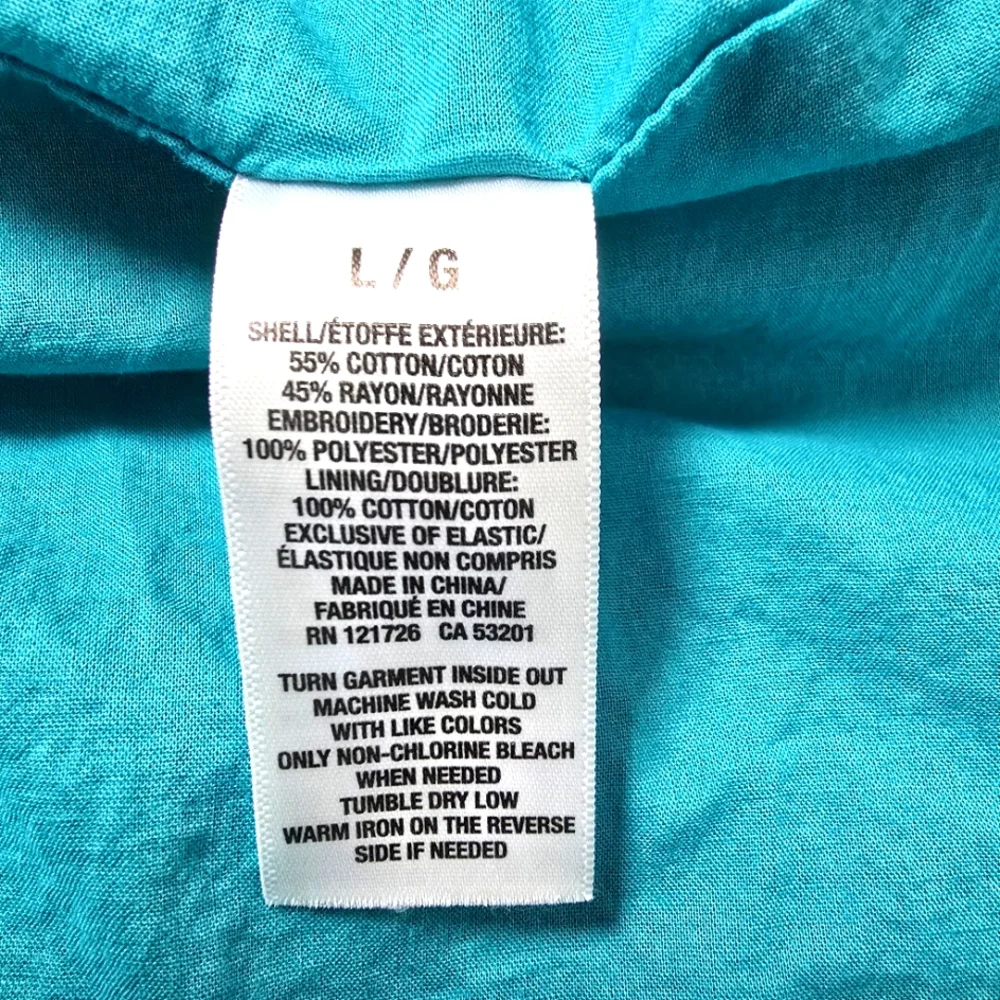 2/$30 Aeropostale Turquoise Bubble Mini Skirt‎ Size L Purple Embroidery Summer